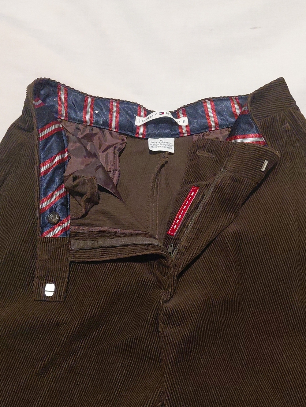 Women's Brown Tommy Hilfiger Corduroy Pants - Picture 2 of 7